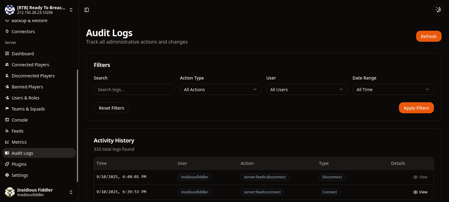 Server - Audit Logs